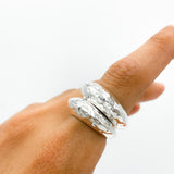 Solid Sterling Silver Heavy Dome Ring: Chunky Sculptural Geometric