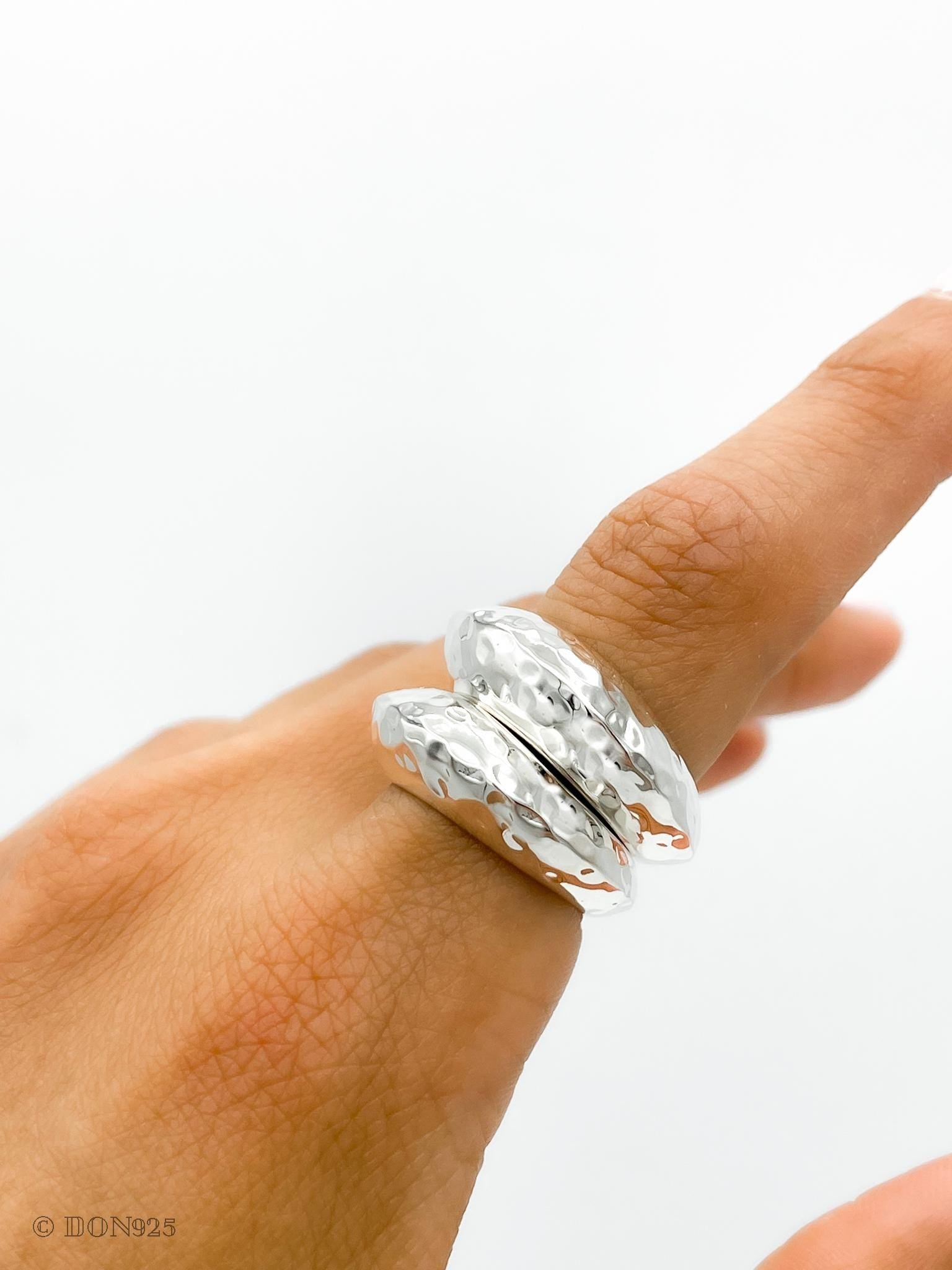 Solid Sterling Silver Heavy Dome Ring: Chunky Sculptural Geometric