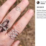 Sterling Silver Corset Ring: Lightweight Modern Wrap Design