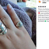 Sterling Silver Disco Ball V-Shape Ring