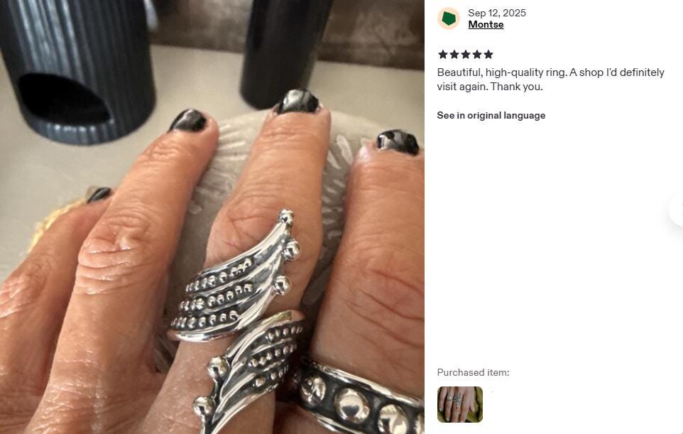 Sterling Silver Boho Studded Wrap Ring