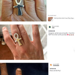 Sterling Silver Ankh Cross Ring: Egyptian Religious Jewelry