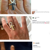 Sterling Silver Ankh Cross Ring: Egyptian Religious Jewelry