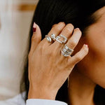 Sterling Silver Three Lines Ring: Heavy Statement Jewelry