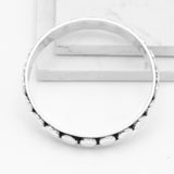 Sterling Silver Southwestern Studded Bangle Bracelet: Squares or Circles Pattern