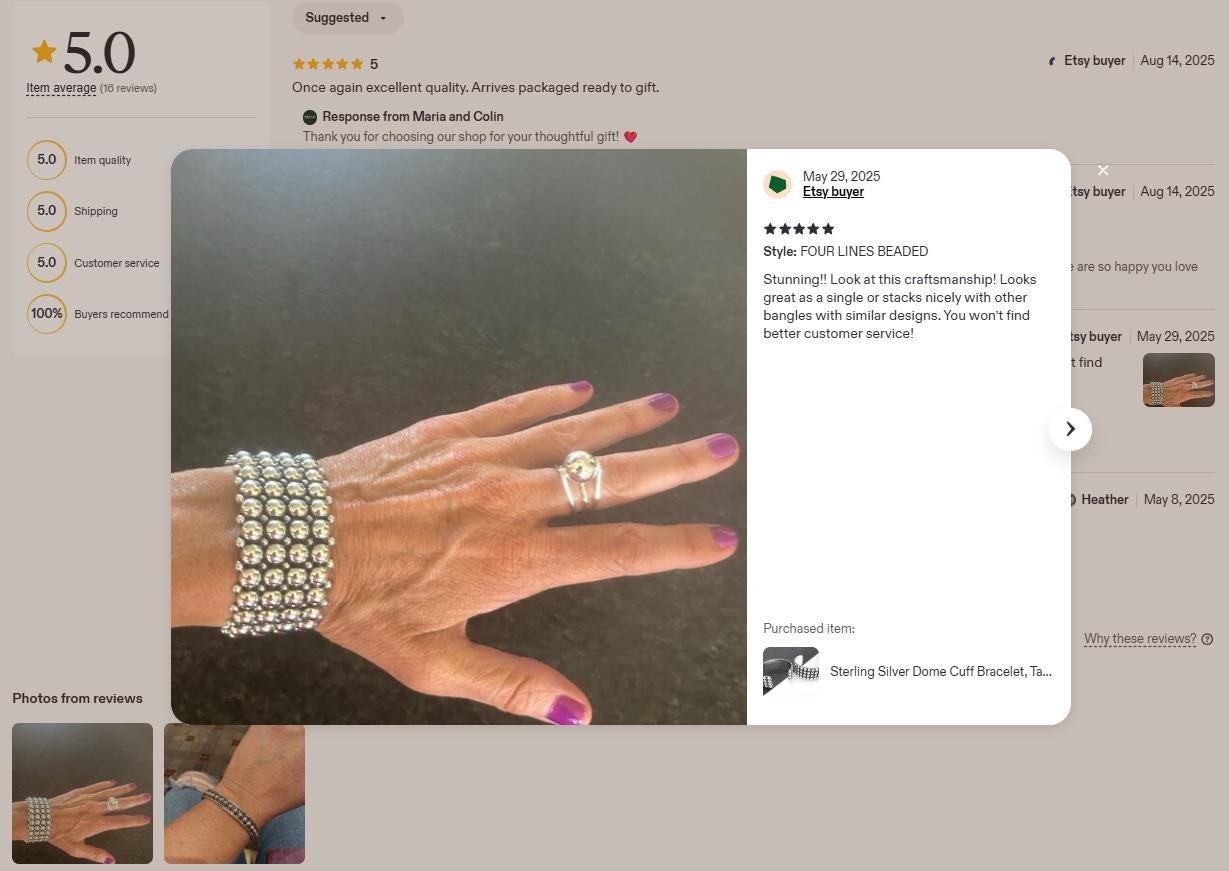 Sterling Silver Dome Cuff: Chunky Southwestern Studded Bracelet