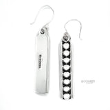 Sterling Silver Studded Dangle Earrings: Western Geometric Dome Bubble Design
