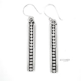 Sterling Silver Studded Dangle Earrings: Western Geometric Dome Bubble Design