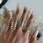 Wavy Sterling Silver Wrap Ring: Comfortable Abstract Statement Ring