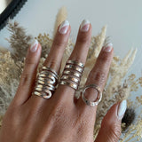Wavy Sterling Silver Wrap Ring: Comfortable Abstract Statement Ring