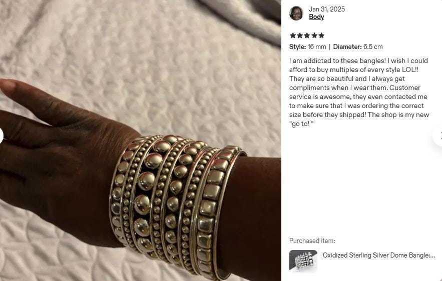 Sterling Silver Southwestern Studded Bangle: Inclusive Sizes