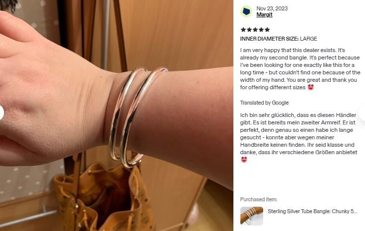 Sterling Silver 5mm Tube Slip-On Bangle Bracelet: Inclusive Sizes