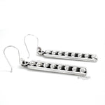 Sterling Silver Studded Dangle Earrings: Western Geometric Dome Bubble Design