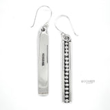 Sterling Silver Studded Dangle Earrings: Western Geometric Dome Bubble Design