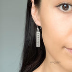 Sterling Silver Studded Dangle Earrings: Western Geometric Dome Bubble Design