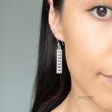 Sterling Silver Studded Dangle Earrings: Western Geometric Dome Bubble Design
