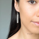 Sterling Silver Studded Dangle Earrings: Western Geometric Dome Bubble Design
