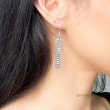 Sterling Silver Studded Dangle Earrings: Western Geometric Dome Bubble Design