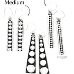 Sterling Silver Studded Dangle Earrings: Western Geometric Dome Bubble Design