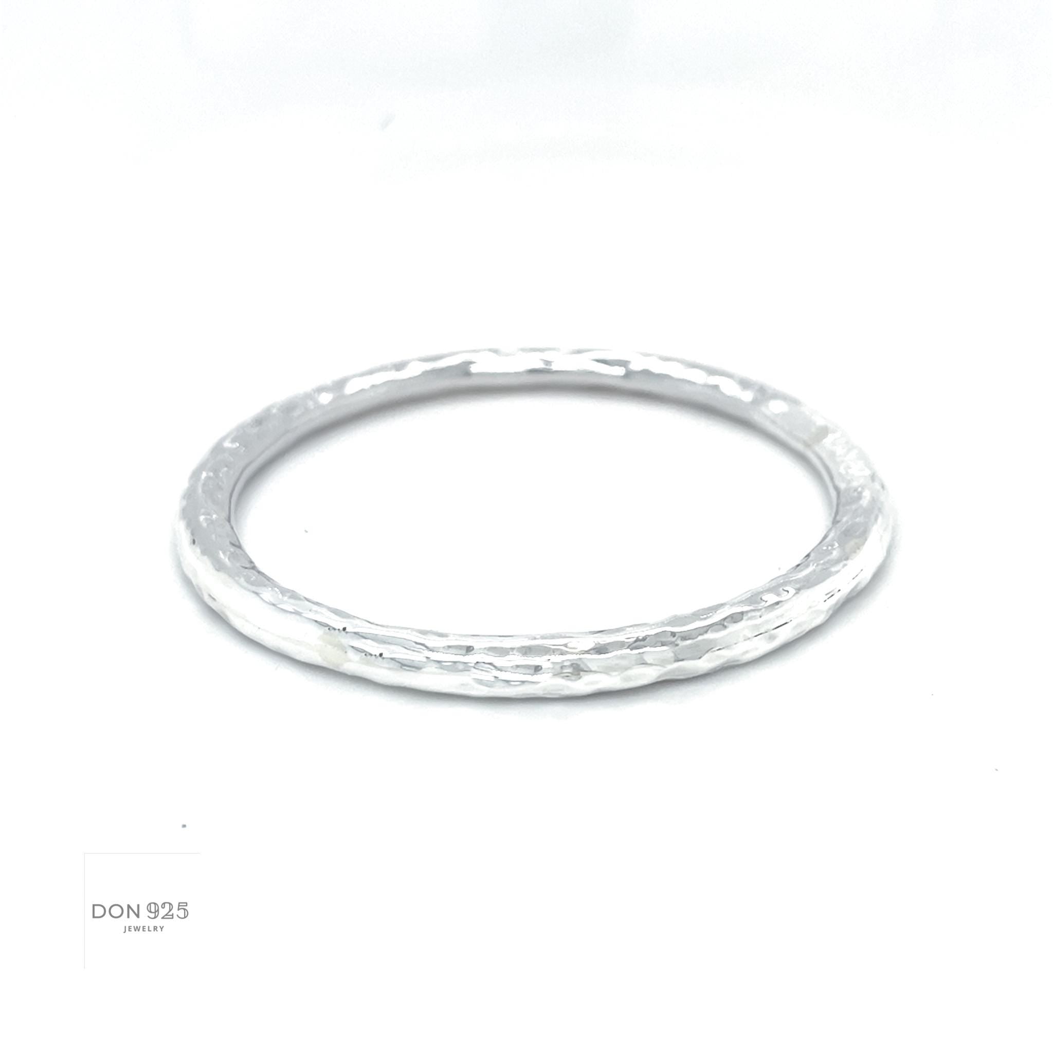Sterling Silver 5mm Tube Slip-On Bangle Bracelet: Inclusive Sizes