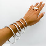 Sterling Silver 5mm Tube Slip-On Bangle Bracelet: Inclusive Sizes