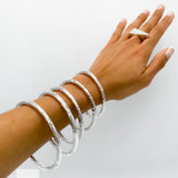 Sterling Silver 5mm Tube Slip-On Bangle Bracelet: Inclusive Sizes