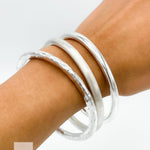 Sterling Silver 5mm Tube Slip-On Bangle Bracelet: Inclusive Sizes