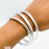 Sterling Silver 5mm Tube Slip-On Bangle Bracelet: Inclusive Sizes