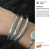 Sterling Silver 5mm Tube Slip-On Bangle Bracelet: Inclusive Sizes