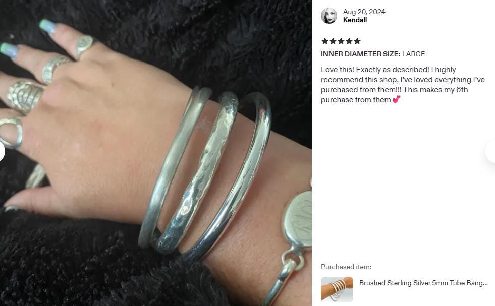 Sterling Silver 5mm Tube Slip-On Bangle Bracelet: Inclusive Sizes