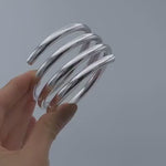 Chunky Spiral Coil Sterling Silver Bangle Bracelet