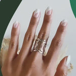 Sterling Silver Interlocked Circle Ring: Lightweight Abstract Geometric Jewelry