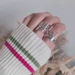 Sterling Silver Hug Ring: Hand-Shaped Statement Ring