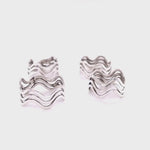 Sterling Silver Wavy Ring: Minimalist Stacking Set Ring