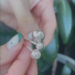 Sterling Silver Spheres Ring: Modern Geometric 925 Silver Balls