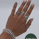Sterling Silver Evil Eye Ring: Turquoise Boho Protection Jewelry