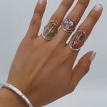 Real Yellow Flower Sterling Silver Adjustable Ring: Floral Jewelry