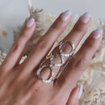Long Sterling Silver Shiny Corset Ring