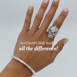 Sterling Silver Disco Ball Ring: Hammered Dome Geometric Band