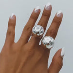 Sterling Silver Big Ball Adjustable Ring