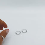 Sterling Silver Dot Ring: Dainty Minimalist Dome Stacking Band, Studded Jewelry