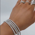 Skynny Sterling Silver Dotted Bangle Bracelet: Studded Jewelry