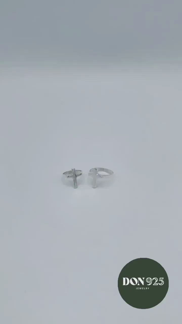 Sterling Silver Cross Signet Ring: Minimalist Faith Jewelry, Unisex