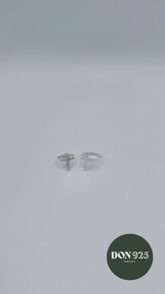 Sterling Silver Cross Signet Ring: Minimalist Faith Jewelry, Unisex