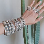 Sterling Silver Studded Cuff Bracelet: Chunky Western Stacking Design