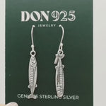 Sterling Silver Sardine Dangle Earrings: Beach Marine Jewelry