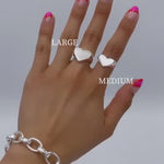 Sterling Silver Heart Signet Ring: Large Chunky Love Jewelry, Pinky Ring