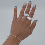 Sterling Silver Cube Signet Ring: Wide Geometric Chunky Modern Unisex Band