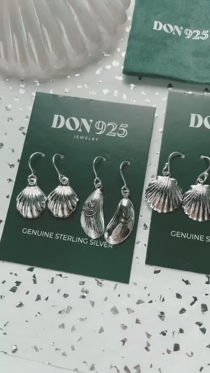 Sterling Silver Seashell Dangle Earrings: Lightweight Beach Jewelry