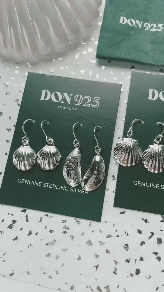 Sterling Silver Seashell Dangle Earrings: Lightweight Beach Jewelry